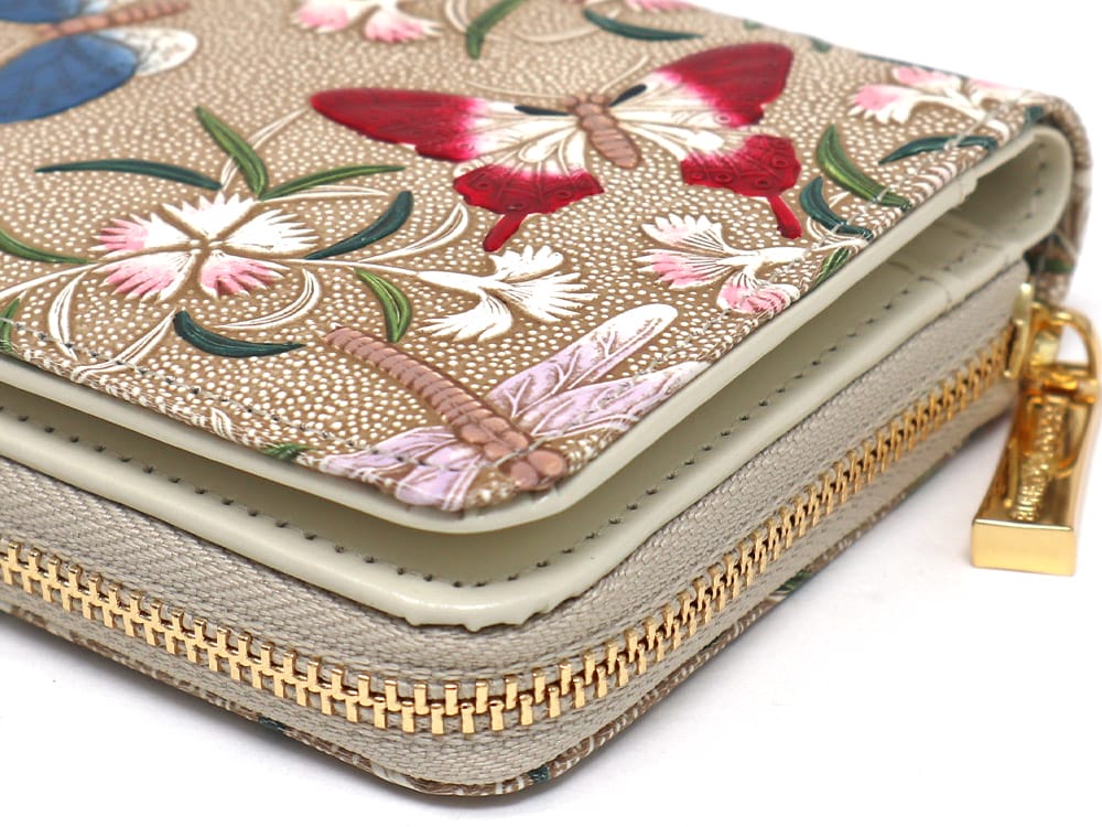 Dianthus Flowers Zip Around Bi-Fold Wallet