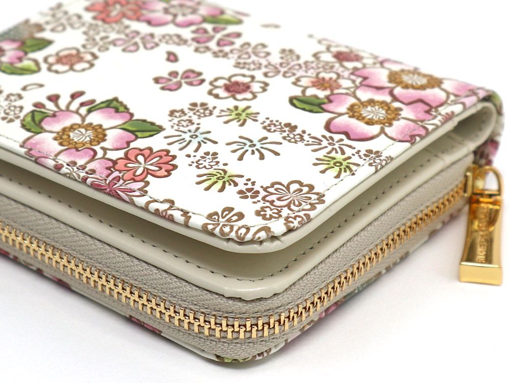 Dancing Cherry Blossoms Zip Around Bi-Fold Wallet