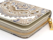 Antique Lace (Blue) Zip Around Bi-Fold Wallet