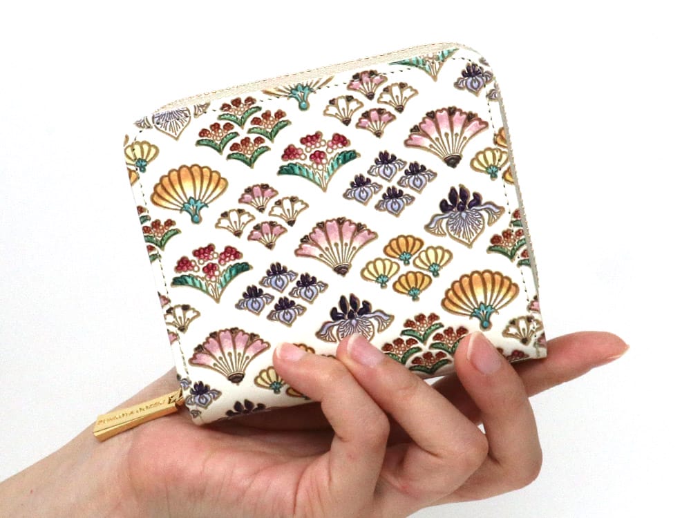 HANAOGI - Flower Fans Zip Around Bi-Fold Wallet