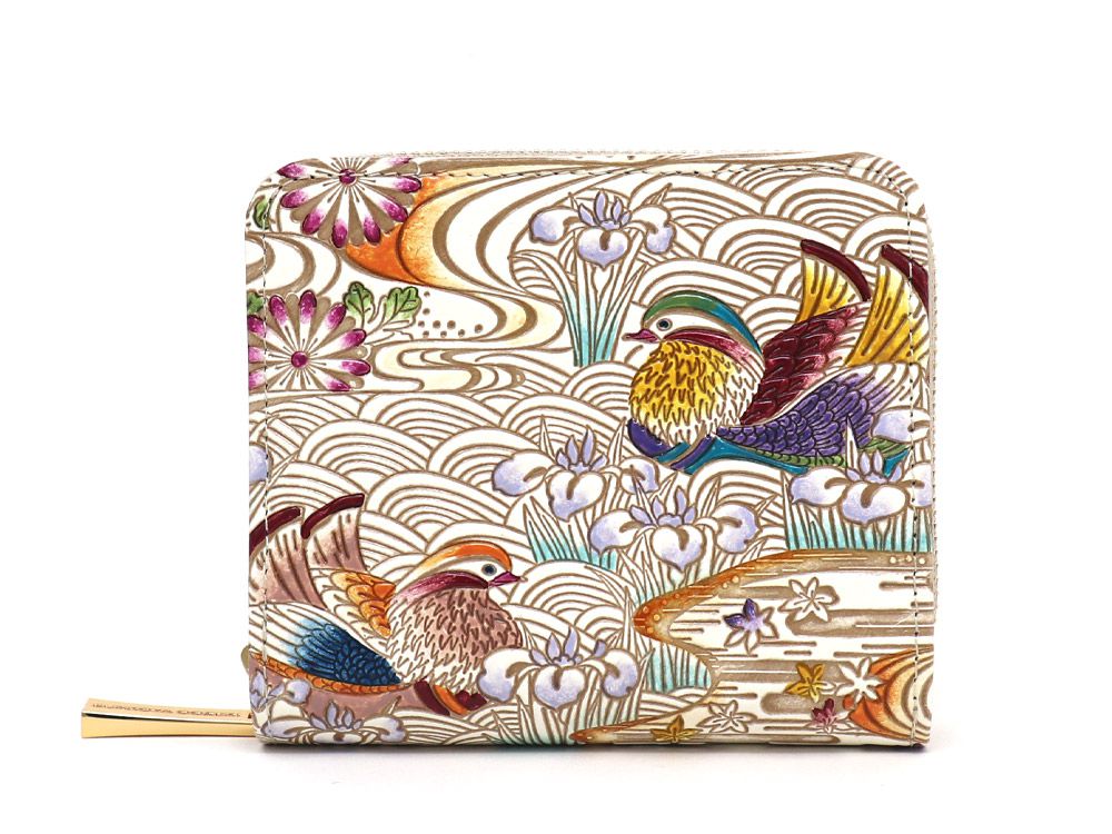 OSHIDORI - Mandarin Ducks Zip Around Bi-Fold Wallet