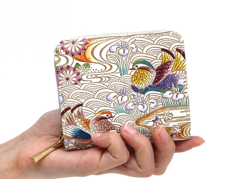 OSHIDORI - Mandarin Ducks Zip Around Bi-Fold Wallet