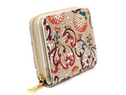 RANGIKU - Firework Chrysanthemums (Wine&Pink) Zip Around Bi-Fold Wallet