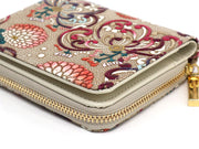 RANGIKU - Firework Chrysanthemums (Wine&Pink) Zip Around Bi-Fold Wallet