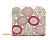 Umbrella Chrysanthemums (Peach Blossom) Zip Around Bi-Fold Wallet