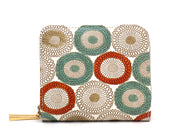 Umbrella Chrysanthemums (Spring Grass) Zip Around Bi-Fold Wallet