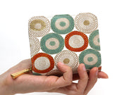 Umbrella Chrysanthemums (Spring Grass) Zip Around Bi-Fold Wallet