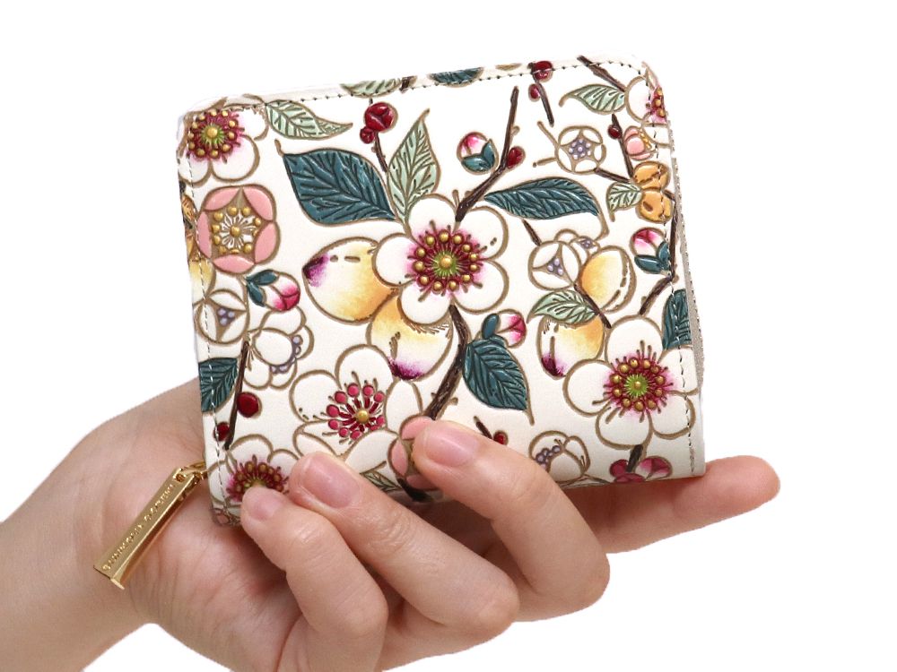 MEIHUA - Plum Blossom Zip Around Bi-Fold Wallet