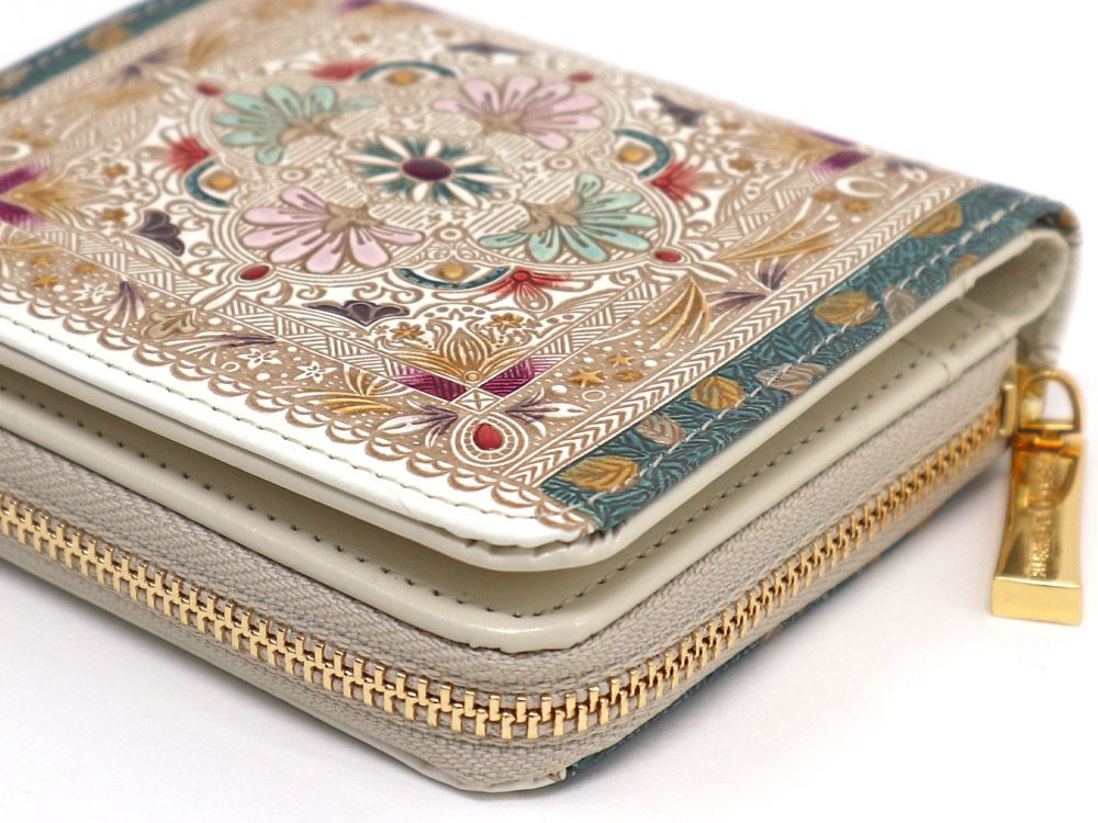 Golden Tapestry Zip Around Bi-Fold Wallet
