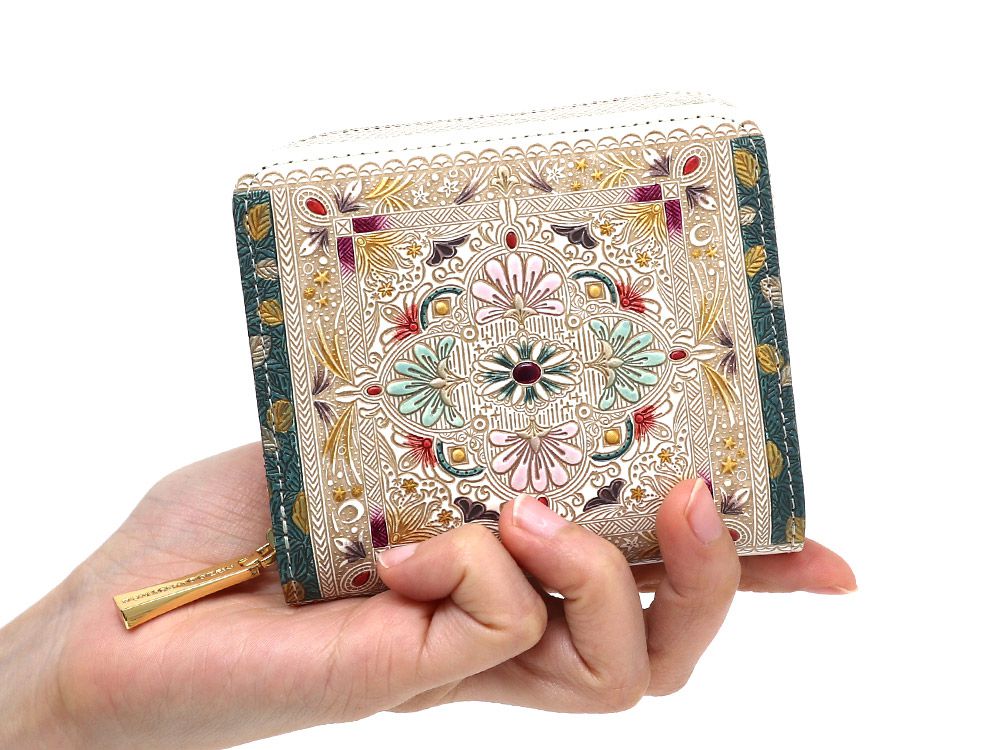 Golden Tapestry Zip Around Bi-Fold Wallet