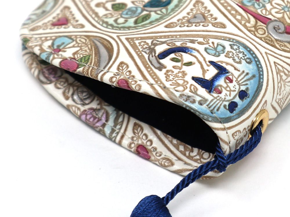 Flowers and Cats (Indigo) Eyeglasses Case