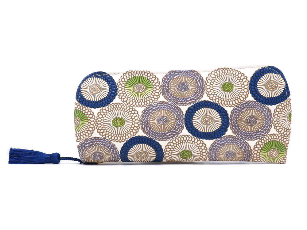 Umbrella Chrysanthemums (Shimmering Blue) Eyeglasses Case