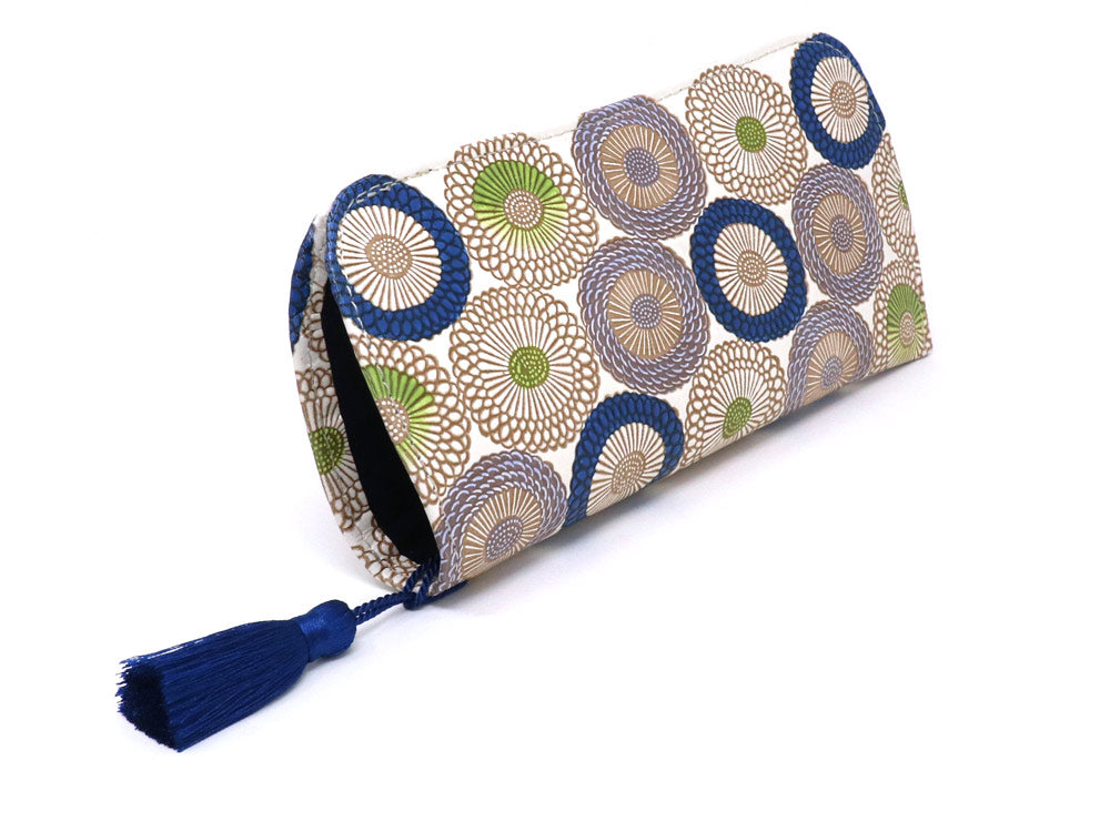 Umbrella Chrysanthemums (Shimmering Blue) Eyeglasses Case