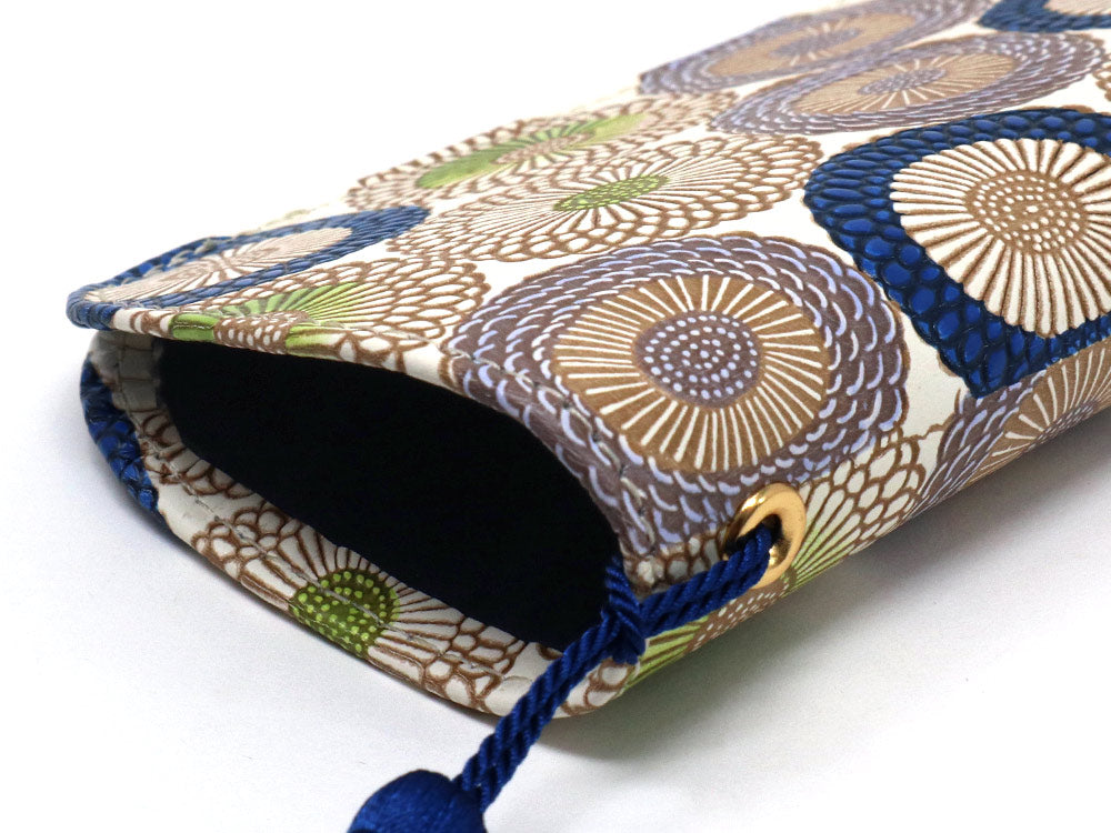 Umbrella Chrysanthemums (Shimmering Blue) Eyeglasses Case