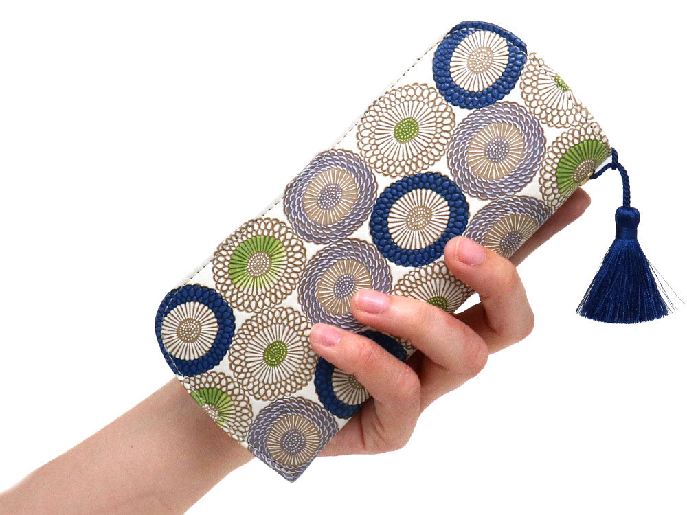 Umbrella Chrysanthemums (Shimmering Blue) Eyeglasses Case