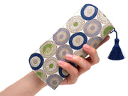 Umbrella Chrysanthemums (Shimmering Blue) Eyeglasses Case