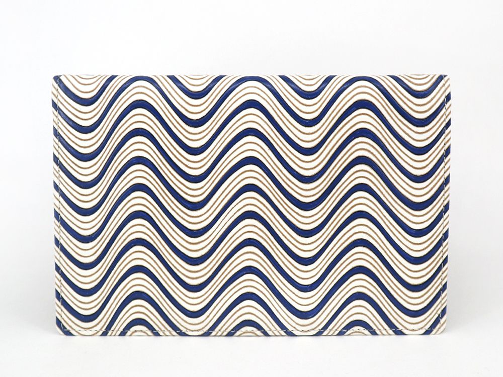 YOKONAMI Waves (Navy) Passport Case