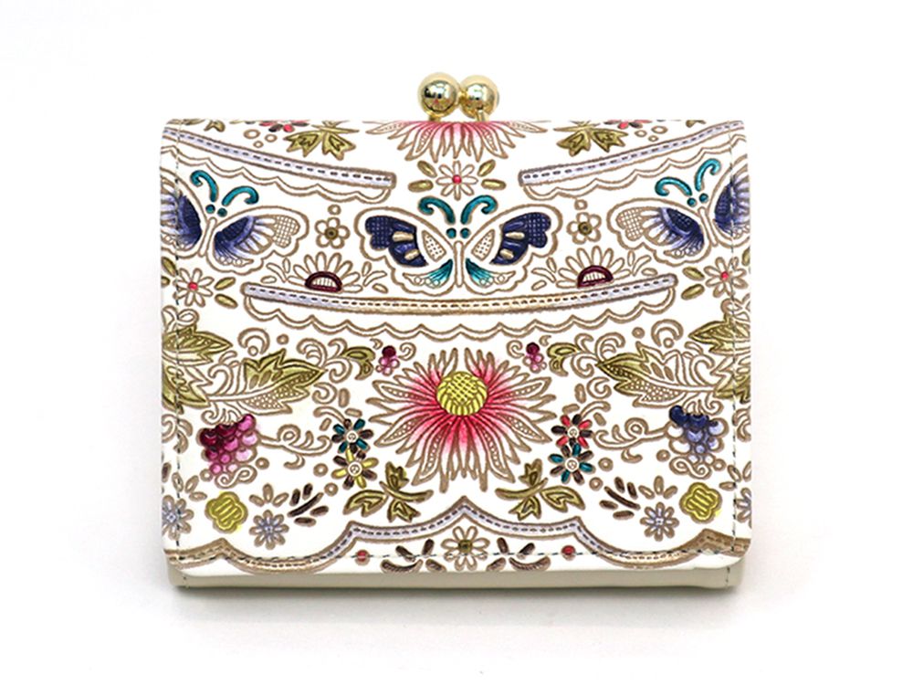 Mo Li Hua - Jasmine Flower (Pink) Small GAMAGUCHI Trifold Wallet