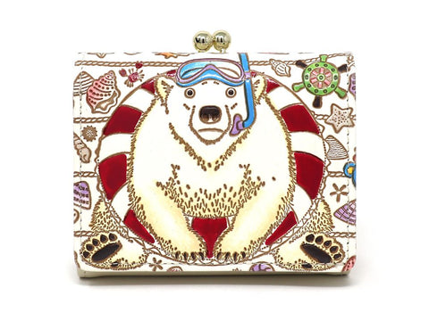 Seaside Bear Small GAMAGUCHI Trifold Wallet