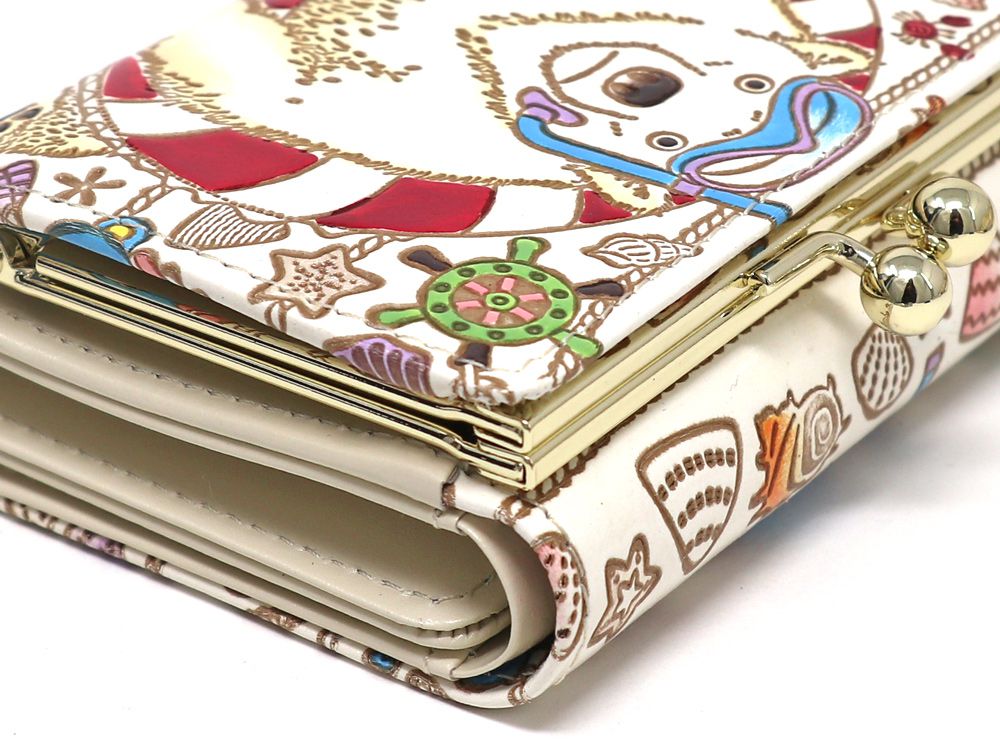 Seaside Bear Small GAMAGUCHI Trifold Wallet