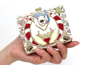 Seaside Bear Small GAMAGUCHI Trifold Wallet