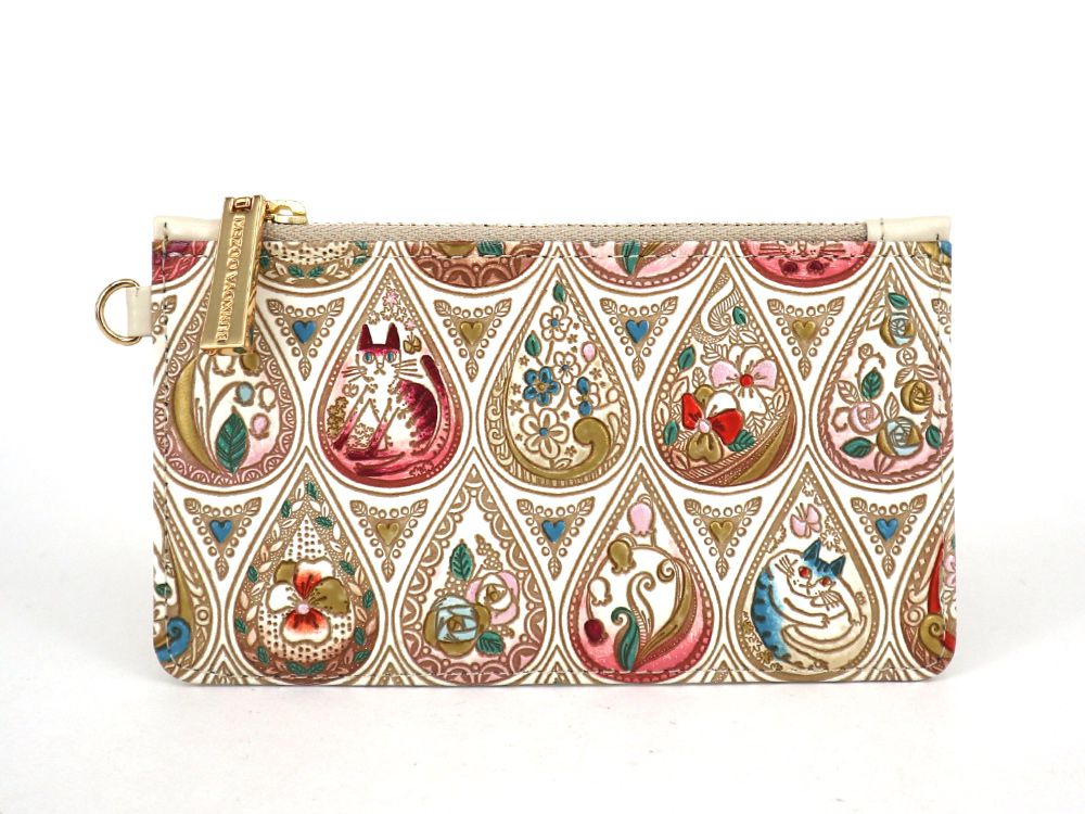 Flowers and Cats (Rose) Thin Card Case