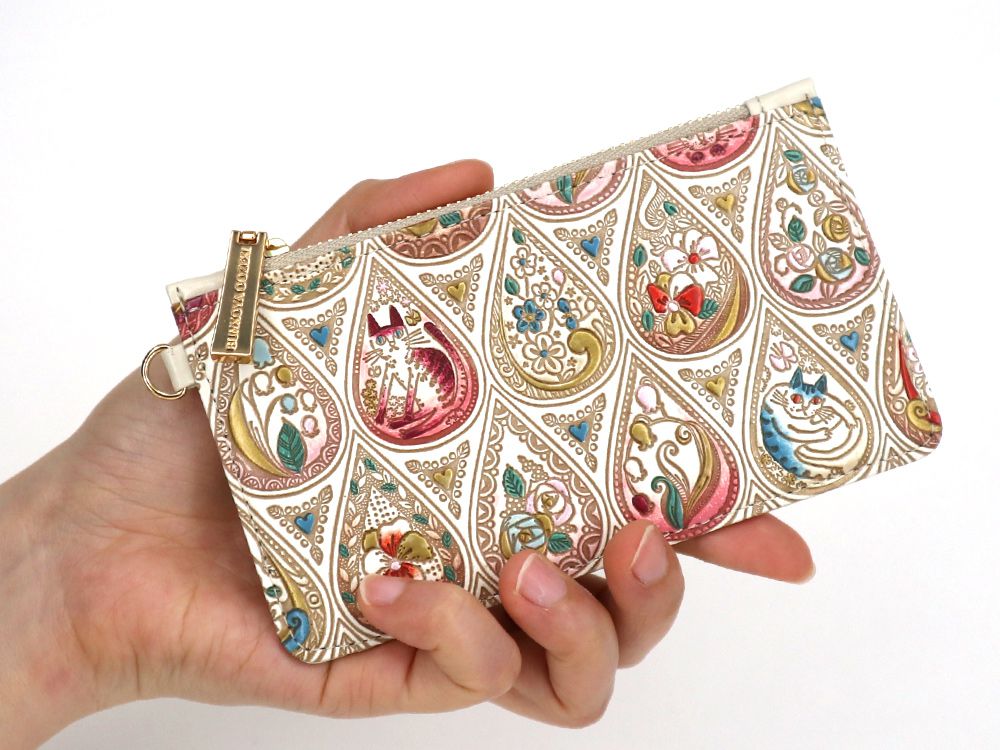Flowers and Cats (Rose) Thin Card Case