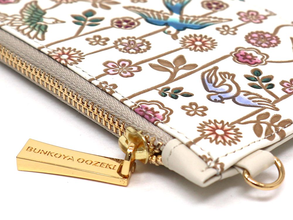 Birds and Cherry Blossoms Thin Card Case