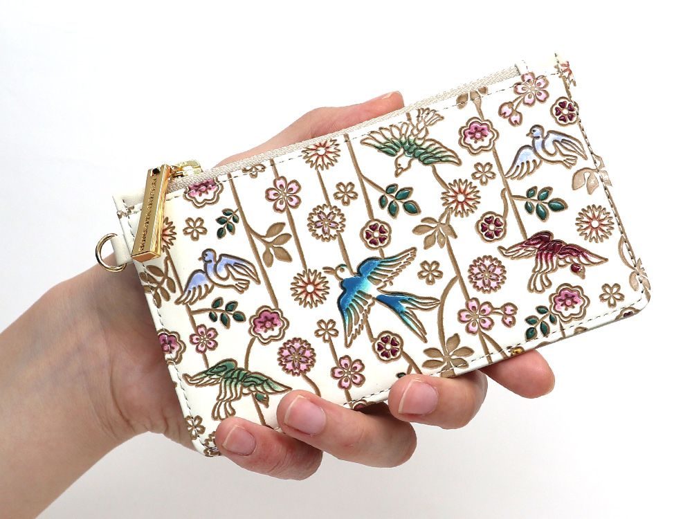Birds and Cherry Blossoms Thin Card Case