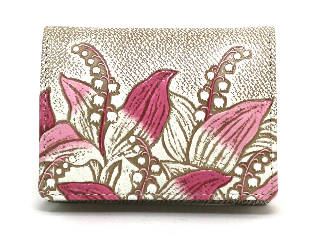 SUZURAN - Lily of the Valley (Pink) Square Coin Purse