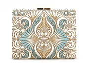 Rocaille (Blue) GAMASATSU Square Billfold with Clasp