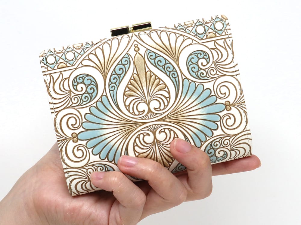 Rocaille (Blue) GAMASATSU Square Billfold with Clasp