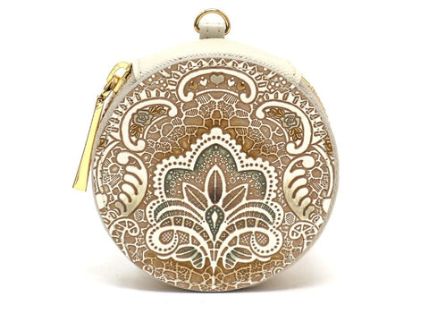 Antique Lace (Green)  Macaron Pouch