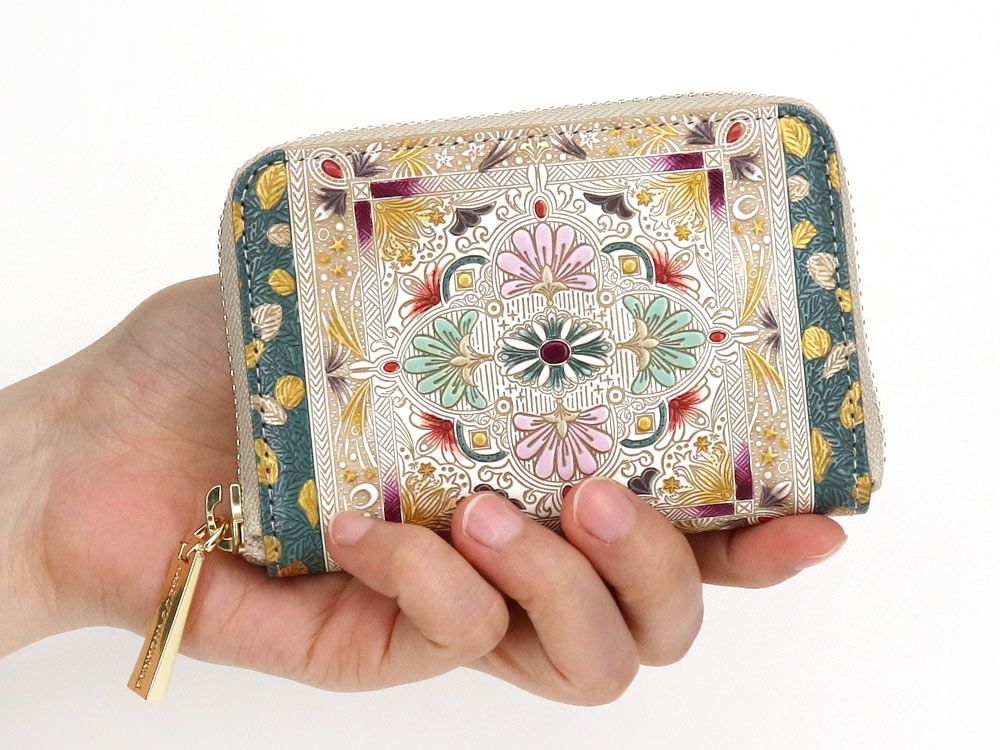 Golden Tapestry Zippered Coin Purse