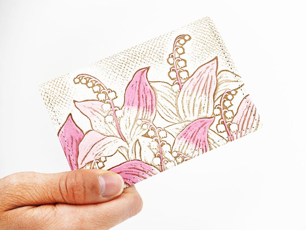 SUZURAN - Lily of the Valley (Pink) Business Card Case
