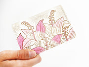 SUZURAN - Lily of the Valley (Pink) Business Card Case