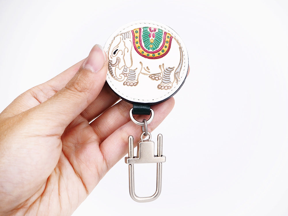 White Elephant Key Ring