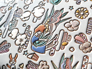 Popcorn Girl (Pastel colors) GAMASATSU Square Billfold with Clasp