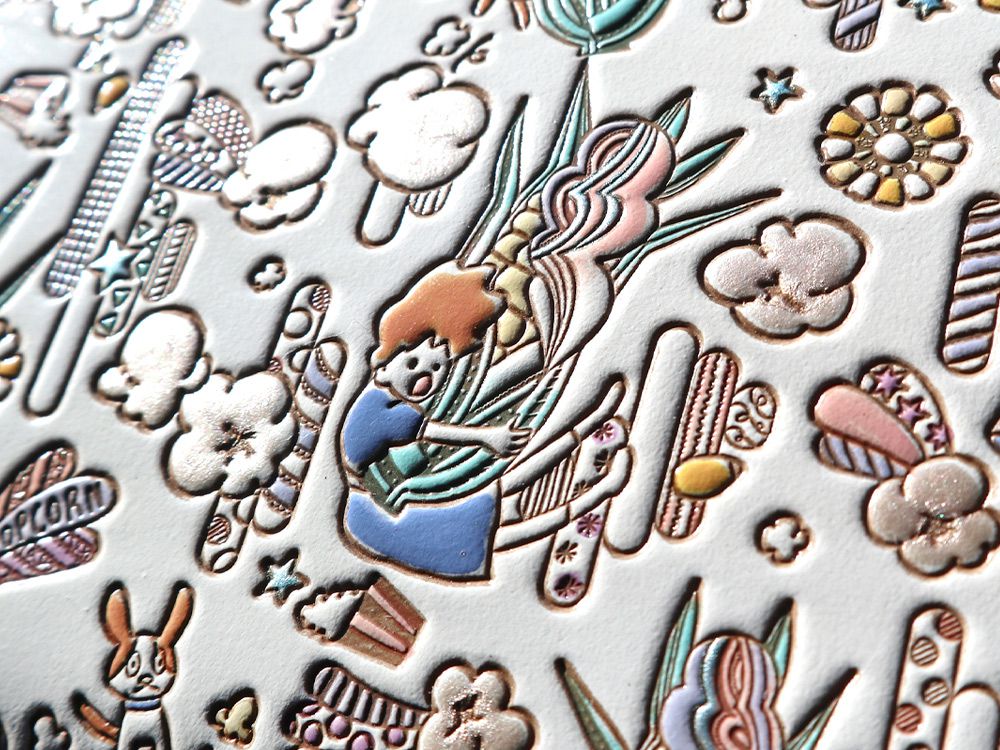 Popcorn Girl (Pastel colors) Square Coin Purse