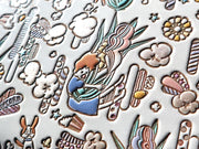 Popcorn Girl (Pastel colors) Square Coin Purse