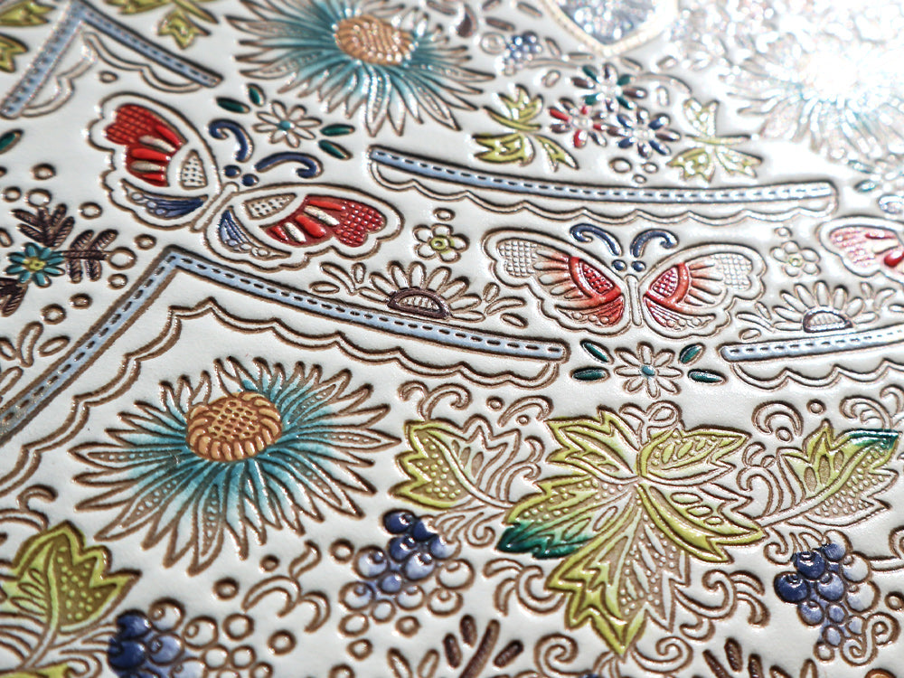 Mo Li Hua - Jasmine Flower (Blue)  Long Wallet