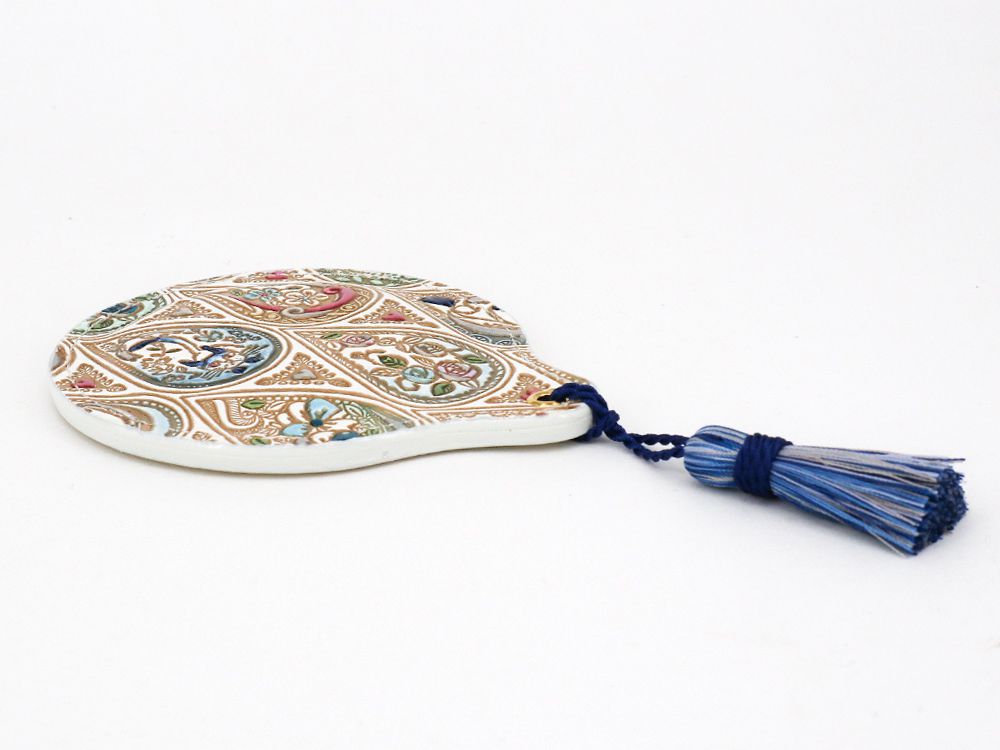 Flowers and Cats (Indigo) Hand Mirror