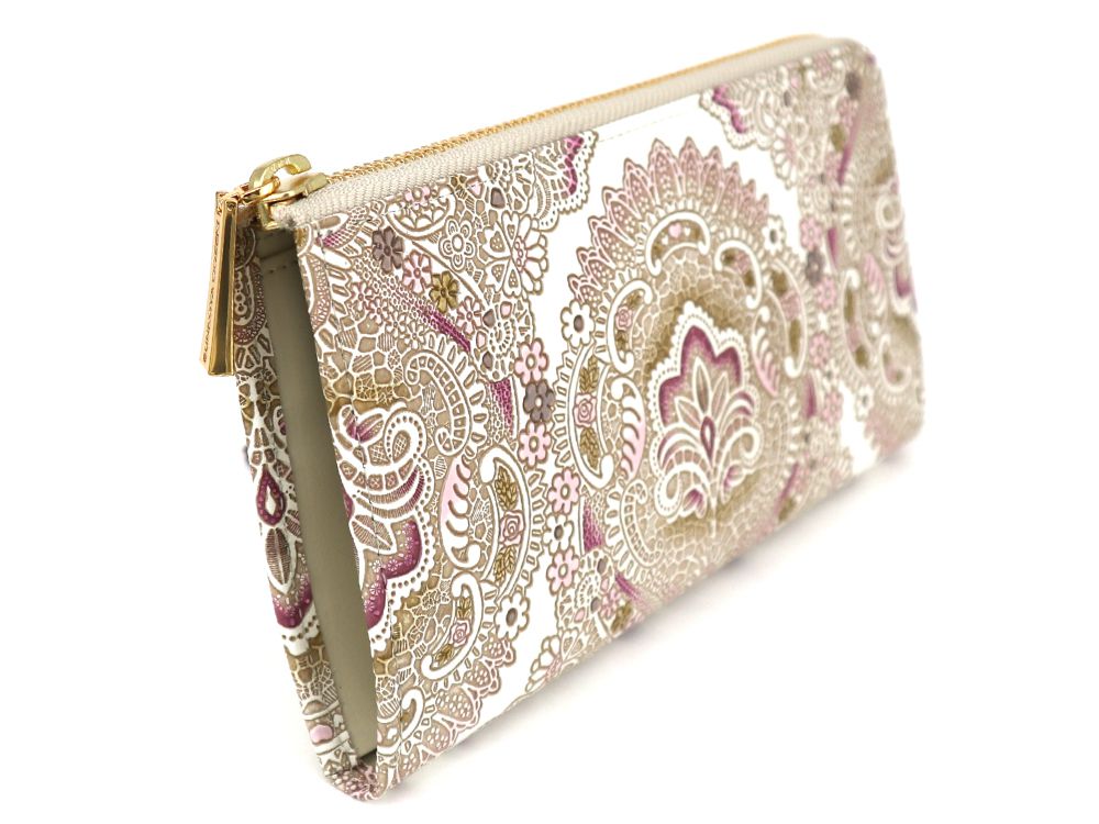 Antique Lace (Pink) L-shaped Long Wallet