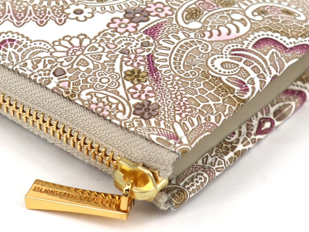 Antique Lace (Pink) L-shaped Long Wallet