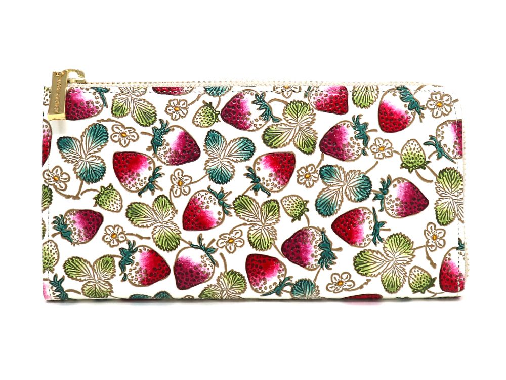 Strawberries L-shaped Long Wallet