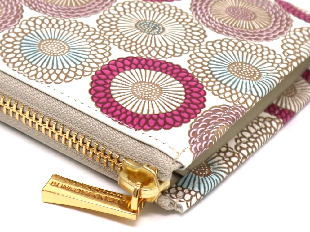 Umbrella Chrysanthemums (Peach Blossom) L-shaped Long Wallet