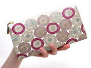 Umbrella Chrysanthemums (Peach Blossom) L-shaped Long Wallet