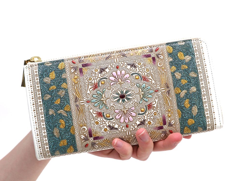 Golden Tapestry L-shaped Long Wallet