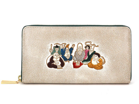 SHICHIFUKUJIN - Seven Lucky Gods Zippered Long Wallet