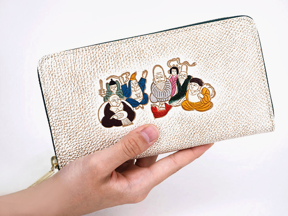SHICHIFUKUJIN - Seven Lucky Gods Zippered Long Wallet